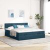 VidaXL Cadre de lit ottoman avec matelas bleu fonc&eacute; 180x200 cm velours