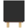 vidaXL Meuble TV Noir 105x30x40cm Bois de pin massif et rotin naturel