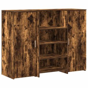 vidaXL Bureau de r&eacute;ception ch&ecirc;ne fum&eacute; 135x50x103,5cm bois d'ing&eacute;nierie