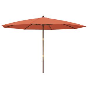 vidaXL Parasol de jardin avec m&acirc;t en bois terre cuite 400x273 cm