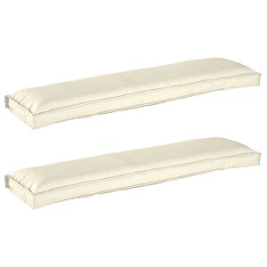 vidaXL Set de coussins de palette 2 pcs Crème 150 x 40 x 8 cm
