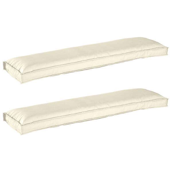 vidaXL Set de coussins de palette 2 pcs Crème 150 x 40 x 8 cm