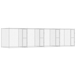vidaXL Cage pour chien Argent&eacute; 800 x 200 x 200 cm Acier galvanis&eacute;