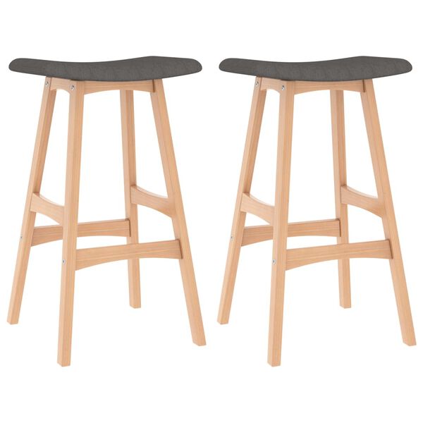 vidaXL Tabourets de bar lot de 2 gris fonc&eacute; tissu