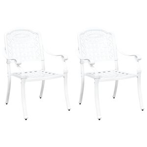 vidaXL Chaise de jardin 2 pcs Blanc 55 x 56,5 x 91cm Aluminium