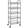 vidaXL Chariot de cuisine &agrave; 5 niveaux Gris 46x26x105 cm Fer