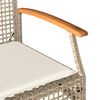 vidaXL Banc de jardin avec coussin beige r&eacute;sine tress&eacute;e et acacia