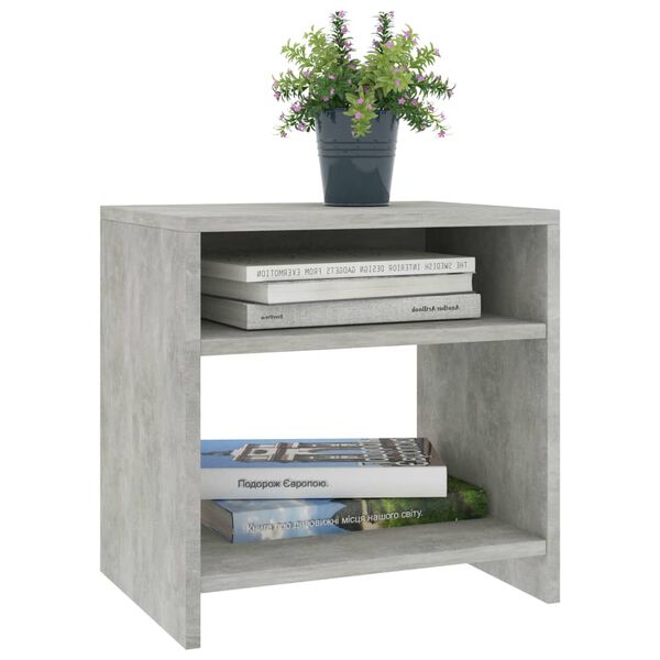 vidaXL Table de chevet Gris b&eacute;ton 40x30x40 cm Bois d'ing&eacute;nierie