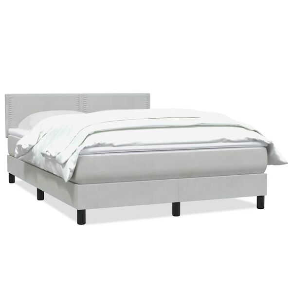 vidaXL Sommier &agrave; lattes de lit et matelas gris clair 140x220cm velours