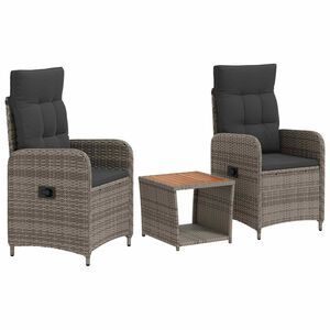 vidaXL Ensemble de salon de jardin 3 pc Gris clair et gris fonc&eacute;
