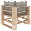 vidaXL Canap&eacute; d'angle palette de jardin avec coussins taupe bois