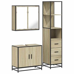 vidaXL Ensemble de meubles de salle de bain 3 pcs ch&ecirc;ne sonoma