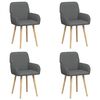 vidaXL Chaises de salle &agrave; manger 4 pc Tissu Gris fonc&eacute;