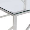 vidaXL Table basse argent&eacute; acier inoxydable et verre tremp&eacute;