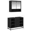vidaXL Ensemble de mobilier de salle de bain 2 pi&egrave;ces Ch&ecirc;ne noir