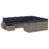 vidaXL Ensemble de canap&eacute; de jardin 11 pcs avec coussins gris r&eacute;sine tress&eacute;e