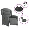 vidaXL Fauteuil inclinable de massage &eacute;lectrique gris fonc&eacute; tissu