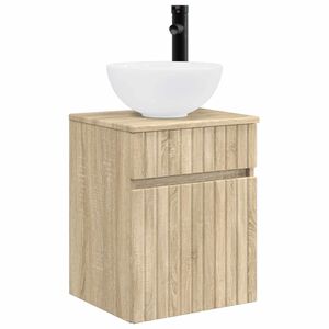 vidaXL Meuble de lavabo mural Ch&ecirc;ne Sonoma 39 x 35 x 63 cm