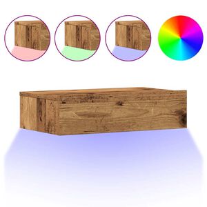 vidaXL Table de chevet vieux bois 60x35 cm bois d'ing&eacute;nierie