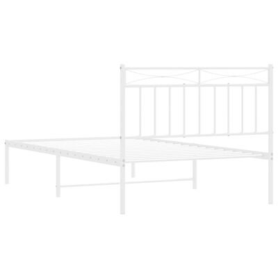 vidaXL Cadre de lit métal sans matelas et tête de lit blanc 107x203 cm