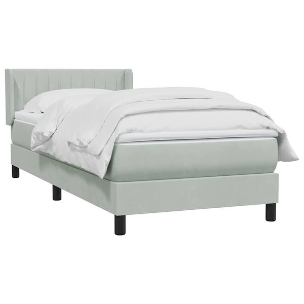 vidaXL Sommier &agrave; lattes de lit et matelas gris clair 100x220cm velours