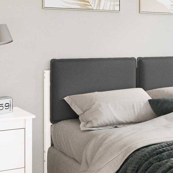 vidaXL T&ecirc;te de lit capitonn&eacute;e Blanc et gris clair 140 cm Pin massif