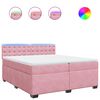 vidaXL Sommier &agrave; lattes de lit avec matelas Rose 200x200 cm Velours