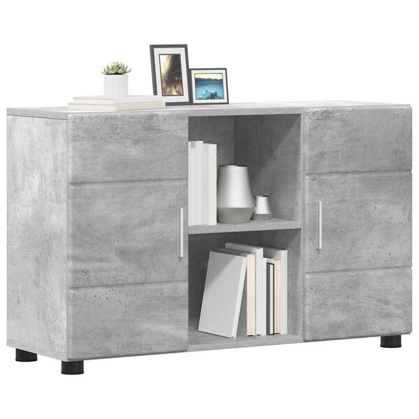 vidaXL Buffet Gris b&eacute;ton 88,5 x 30,5 x 55,5 cm Bois d'ing&eacute;nierie