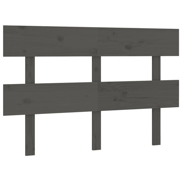vidaXL T&ecirc;te de lit Gris 138x3x81 cm Bois massif de pin