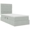 vidaXL Lit avec rangement et matelas Gris clair 90 x 200 cm Velours
