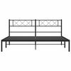 vidaXL Cadre de lit métal sans matelas avec tête de lit noir 183x213cm