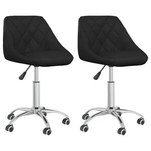 vidaXL Chaises &agrave; manger pivotantes lot de 2 noir similicuir