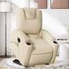 vidaXL Fauteuil inclinable de massage Cr&egrave;me Tissu