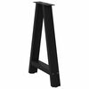 vidaXL Pieds de table &agrave; manger en forme de A, 2 pi&egrave;ces, noir, 50 x (72-73) cm, acier