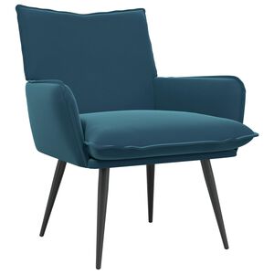 vidaXL Fauteuil Bleu Velours