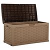 vidaXL Bo&icirc;te de rangement de jardin 335 L Moka-Chocolat PP Rotin