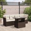 vidaXL Salon de jardin avec coussins 5 pcs marron r&eacute;sine tress&eacute;e