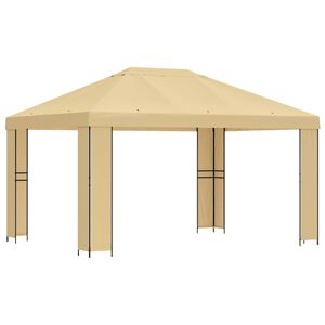 vidaXL Pavillon 4 &times; 3 m Cr&egrave;me Polyester et Acier 190 gsm