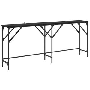 vidaXL Table console Ch&ecirc;ne noir 180 x 30 x 75 cm Bois d'ing&eacute;nierie