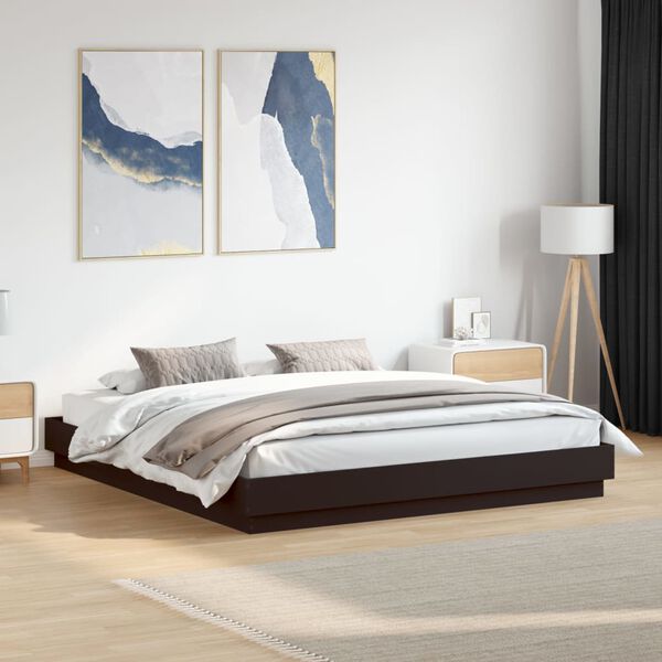 vidaXL Cadre de lit sans matelas noir 200x200 cm