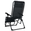 vidaXL Chaise pliable de terrasse Noir Textil&egrave;ne