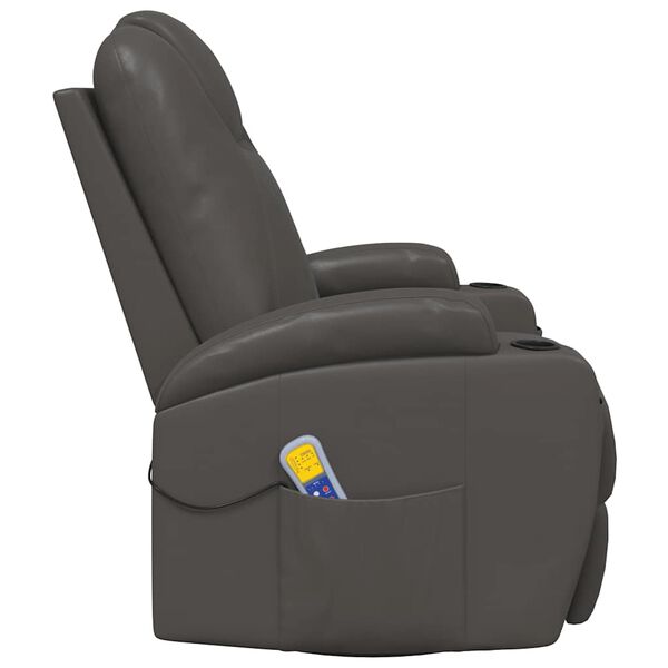 vidaXL Fauteuil &agrave; bascule de massage Anthracite Similicuir