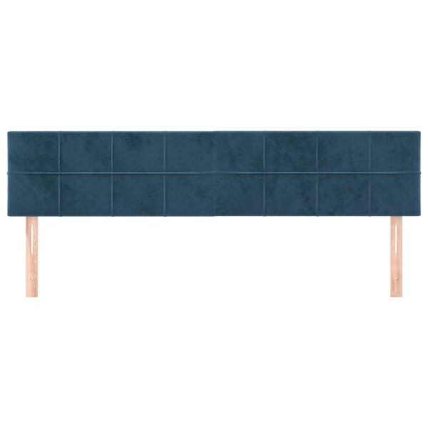 vidaXL T&ecirc;tes de lit 2 pcs Bleu fonc&eacute; 80x5x78/88 cm Velours