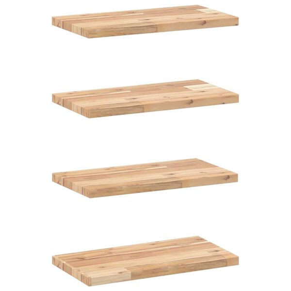 vidaXL &Eacute;tag&egrave;res flottantes 4 pcs 60x20x2 cm acacia massif non trait&eacute;
