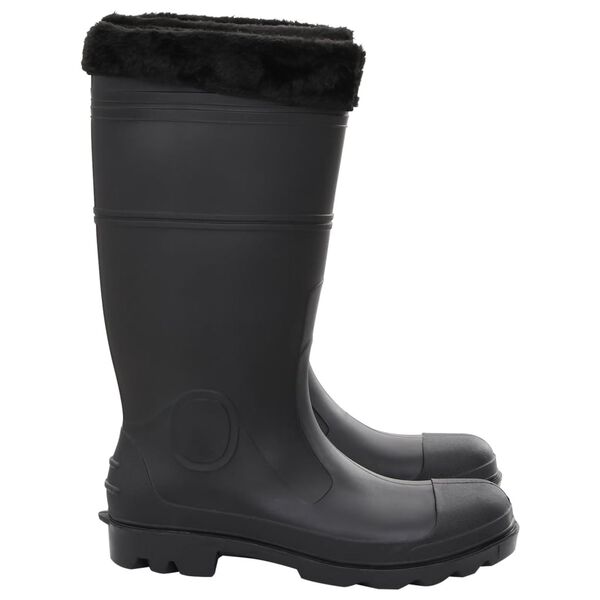 vidaXL Bottes de pluie avec chaussettes amovibles noir taille 44 PVC