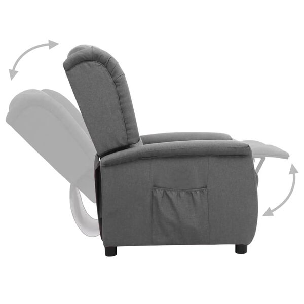 vidaXL Fauteuil inclinable Gris clair Tissu
