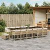 vidaXL Ensemble &agrave; manger de jardin et coussins 17 pcs beige