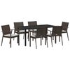 vidaXL Ensemble de salle &agrave; manger pour jardin 7 pcs Marron et Noir