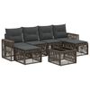 vidaXL Ensemble de canap&eacute; de jardin 7 pc Gris et Gris fonc&eacute; polyrotin