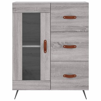 vidaXL Buffet haut Sonoma gris 69,5x34x180 cm Bois d'ingénierie